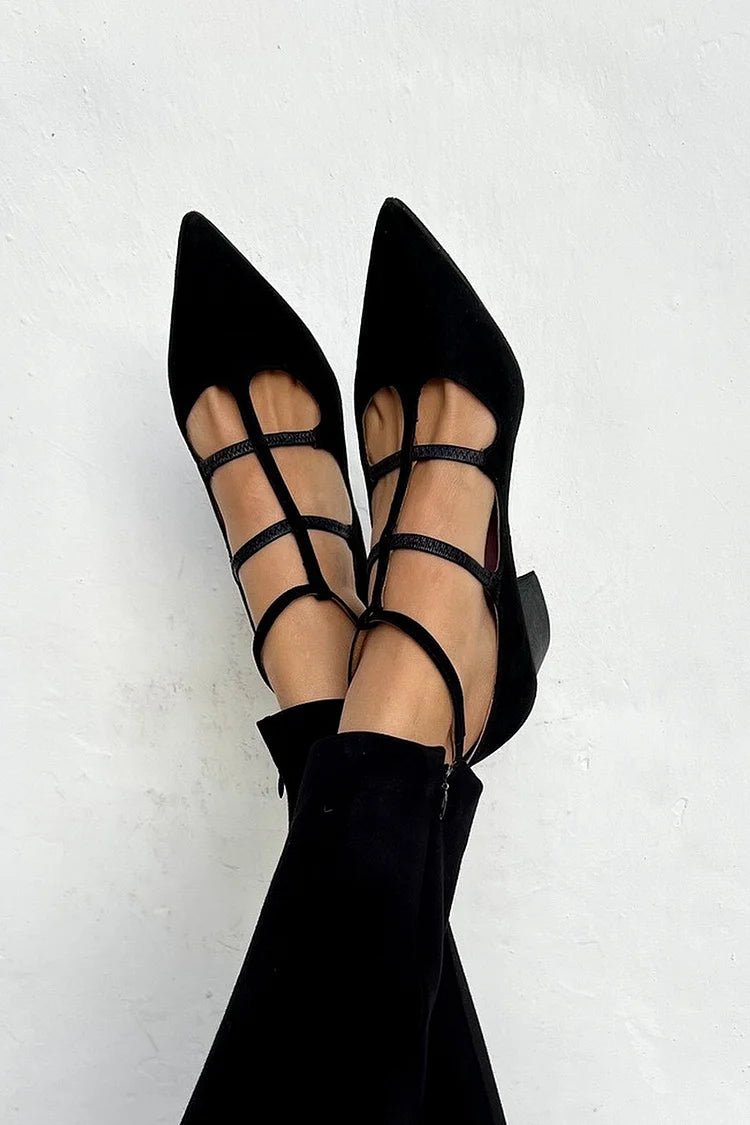 Giada™ | Pointed Court Shoes with Straps