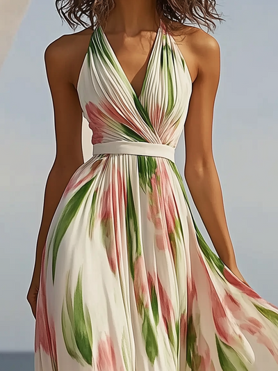 Elegant Floral Print Floral Print Maxi Dress
