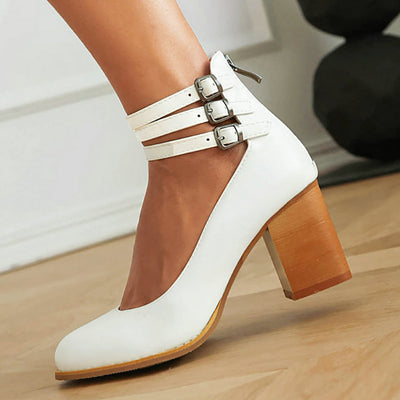 Allegra™ | Sandals with Ankle Strap and Chunky Heel