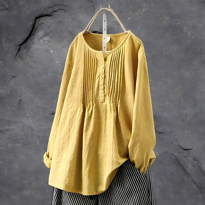 Imogen – Pleated Button Blouse