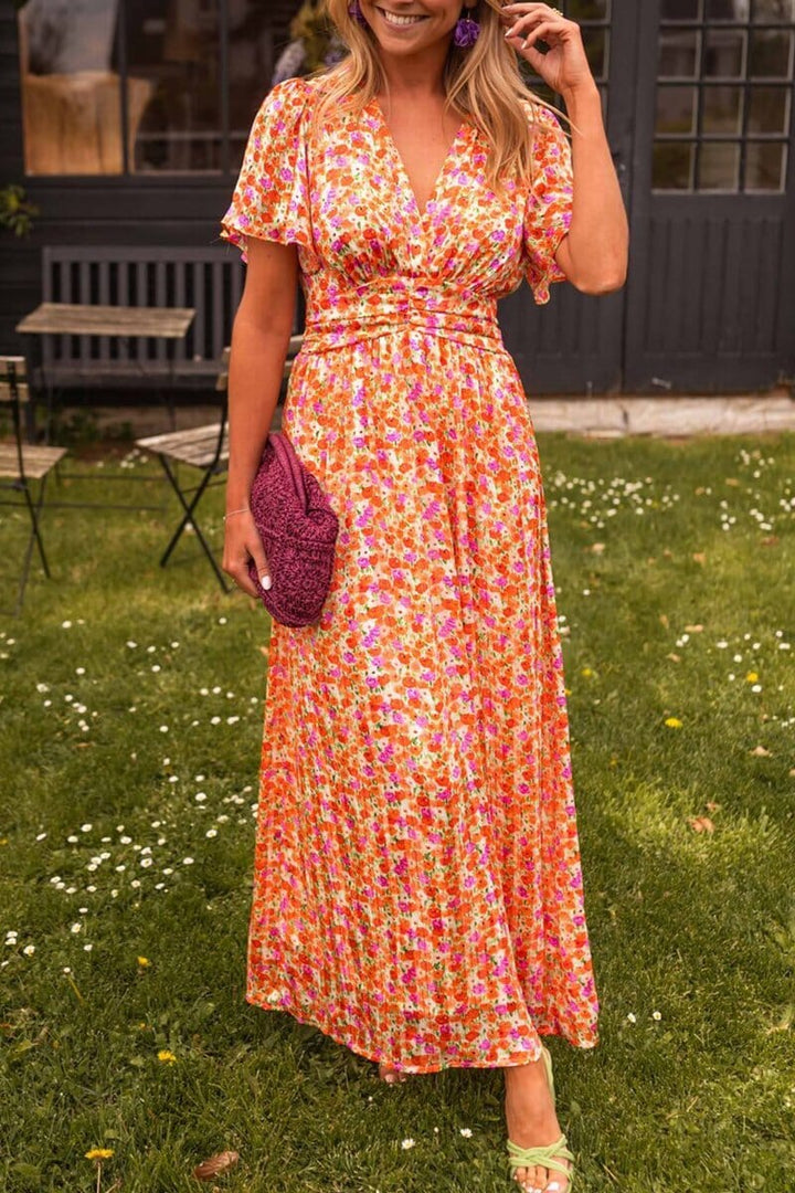 Amelia Rose | Elegant V-Neck Maxi Dress