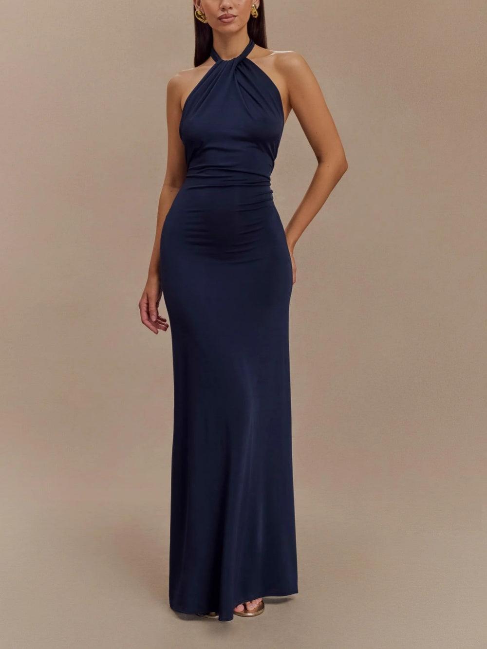 Naiya – Slinky Halter Maxi Dress
