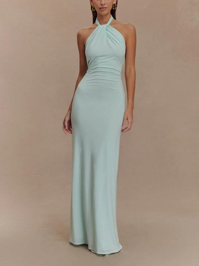 Naiya – Slinky Halter Maxi Dress