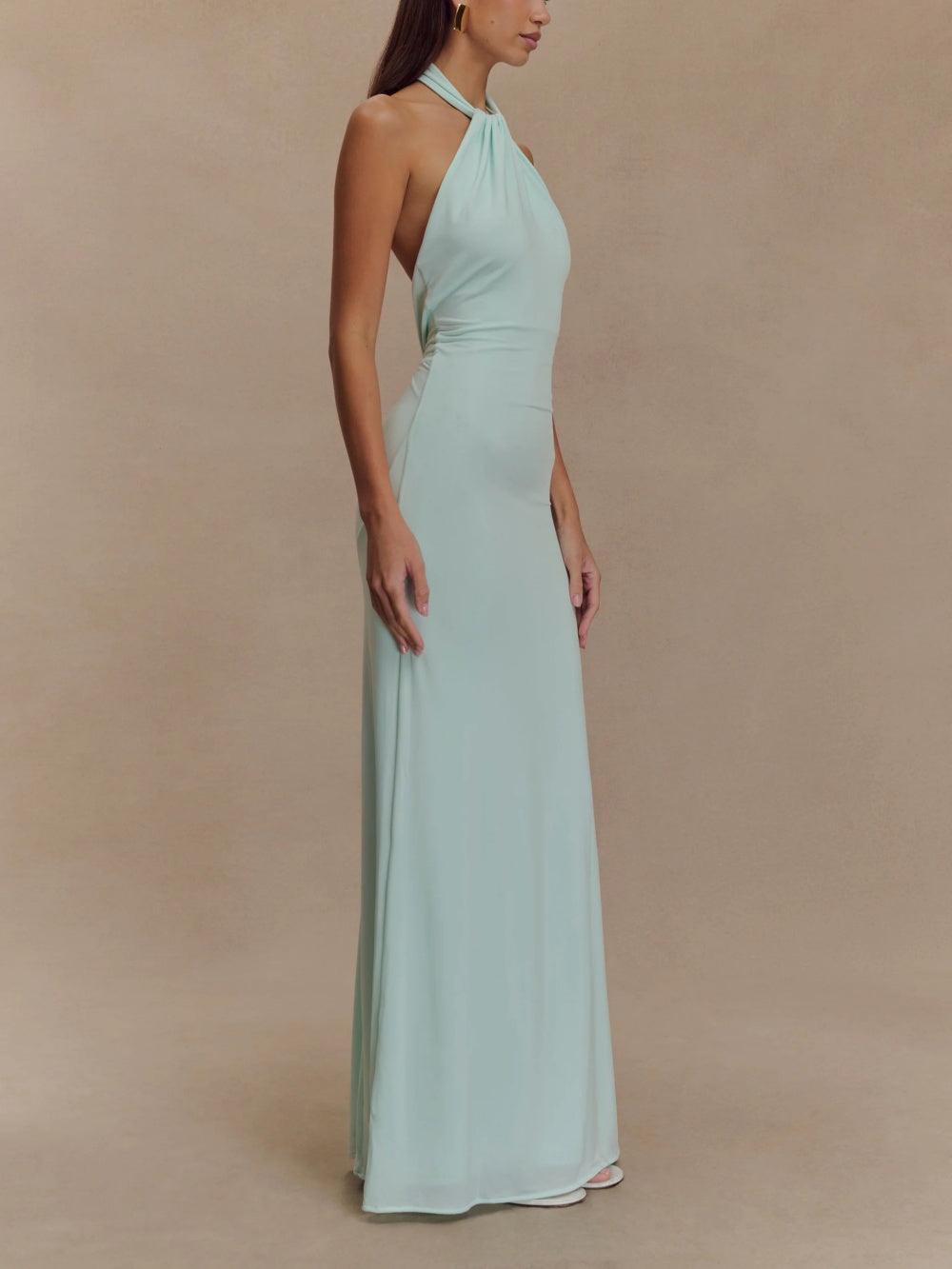 Naiya – Slinky Halter Maxi Dress