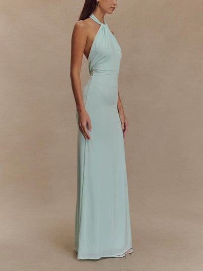Naiya – Slinky Halter Maxi Dress