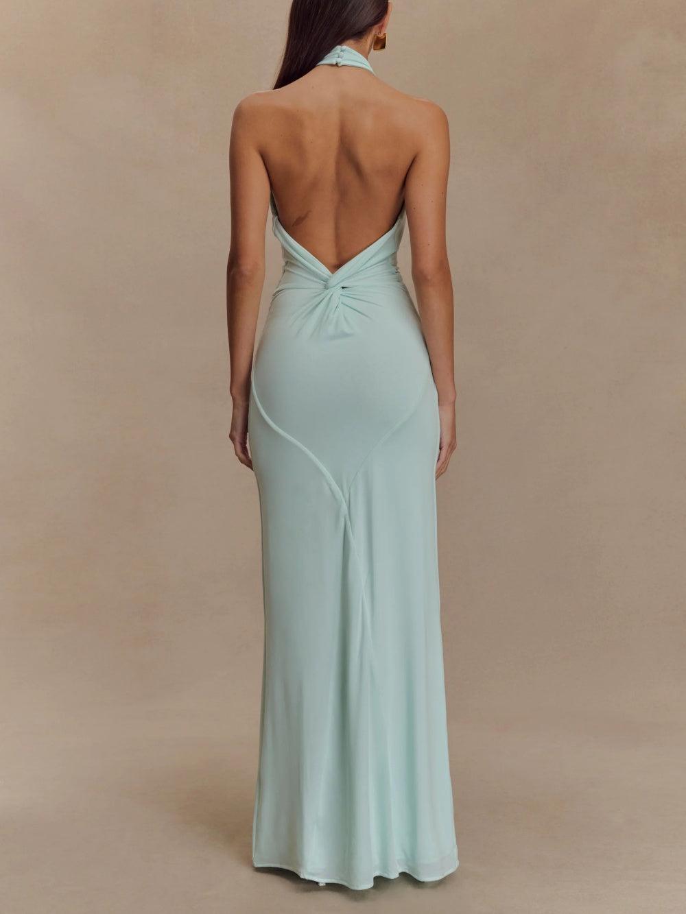 Naiya – Slinky Halter Maxi Dress