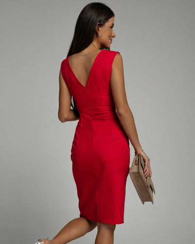 Ianthe | Fitted Dress with V-Neck and Slit