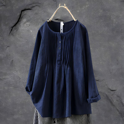 Imogen – Pleated Button Blouse