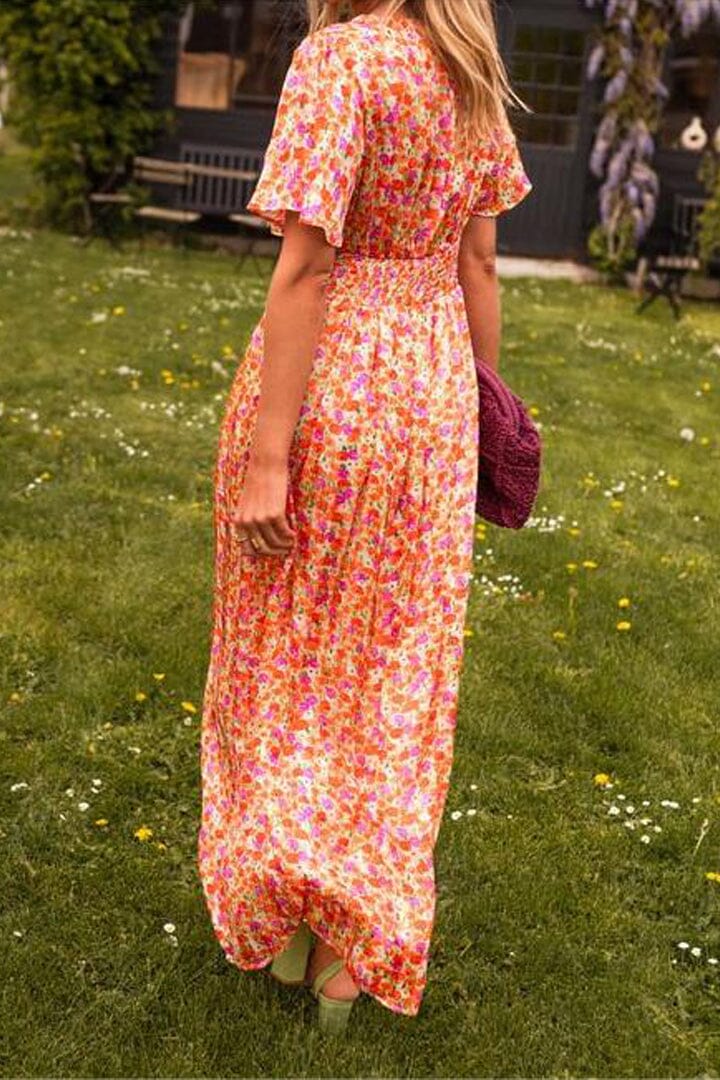Amelia Rose | Elegant V-Neck Maxi Dress