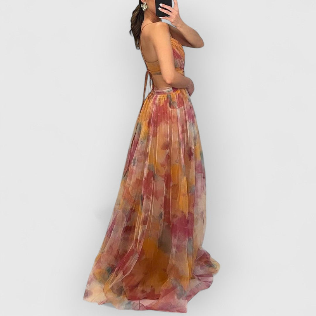 Aurelynn – Draped Cut-Out Maxi Dress