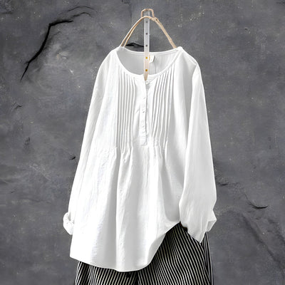 Imogen – Pleated Button Blouse
