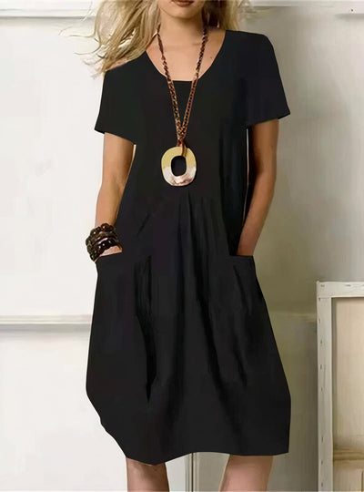 Danica – Pleated Pocket Midi Dress