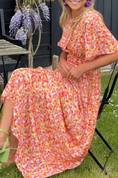 Amelia Rose | Elegant V-Neck Maxi Dress