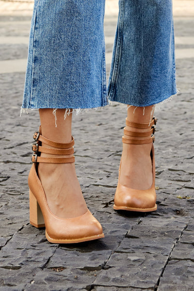 Allegra™ | Sandals with Ankle Strap and Chunky Heel