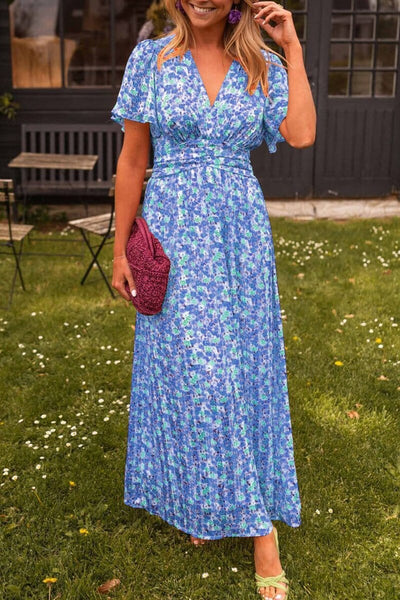 Amelia Rose | Elegant V-Neck Maxi Dress