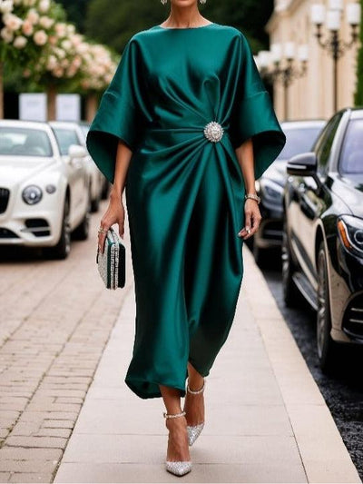 Valencia – Shiny Satin Long Dress
