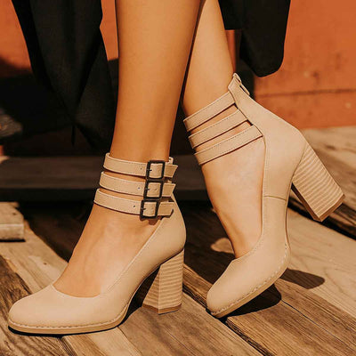 Ginevra™ | Court Shoes with Straps and Wide Heel