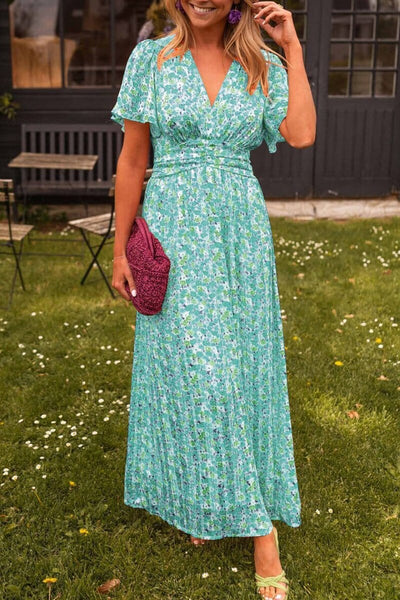 Amelia Rose | Elegant V-Neck Maxi Dress