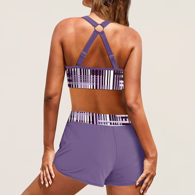 Azzurra | Two-Piece Bikini Set with Adjustable Lace-Up Top and Glossy Finish