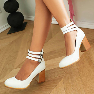 Allegra™ | Sandals with Ankle Strap and Chunky Heel