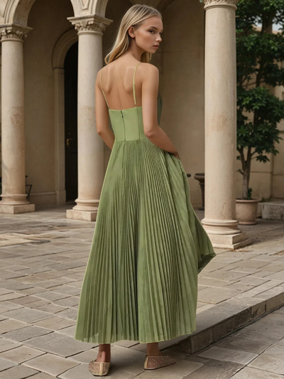 Anwenya – Pleated Midi Evening Dress