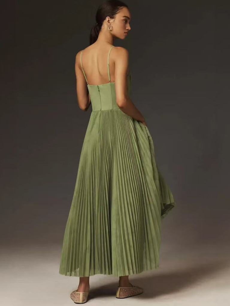 Anwenya – Pleated Midi Evening Dress