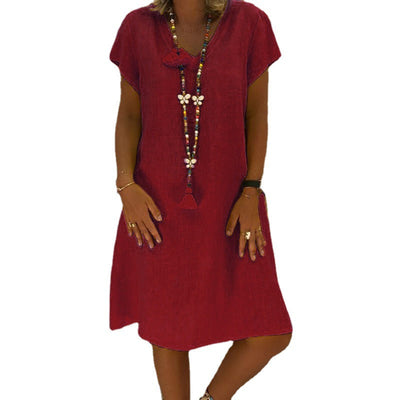Daena – Relaxed Fit V-Neck Dress