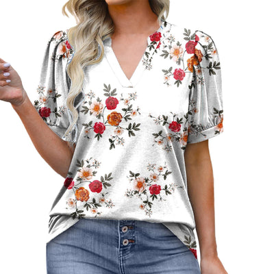 Marit – V-Neck Puff Sleeve Blouse