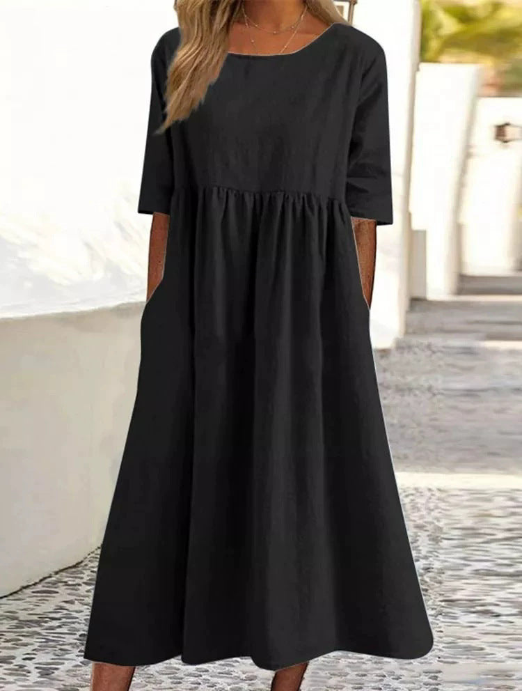 Maivie – Relaxed A-Line Midi Dress