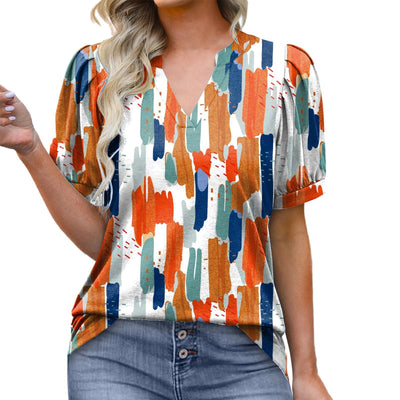 Marit – V-Neck Puff Sleeve Blouse