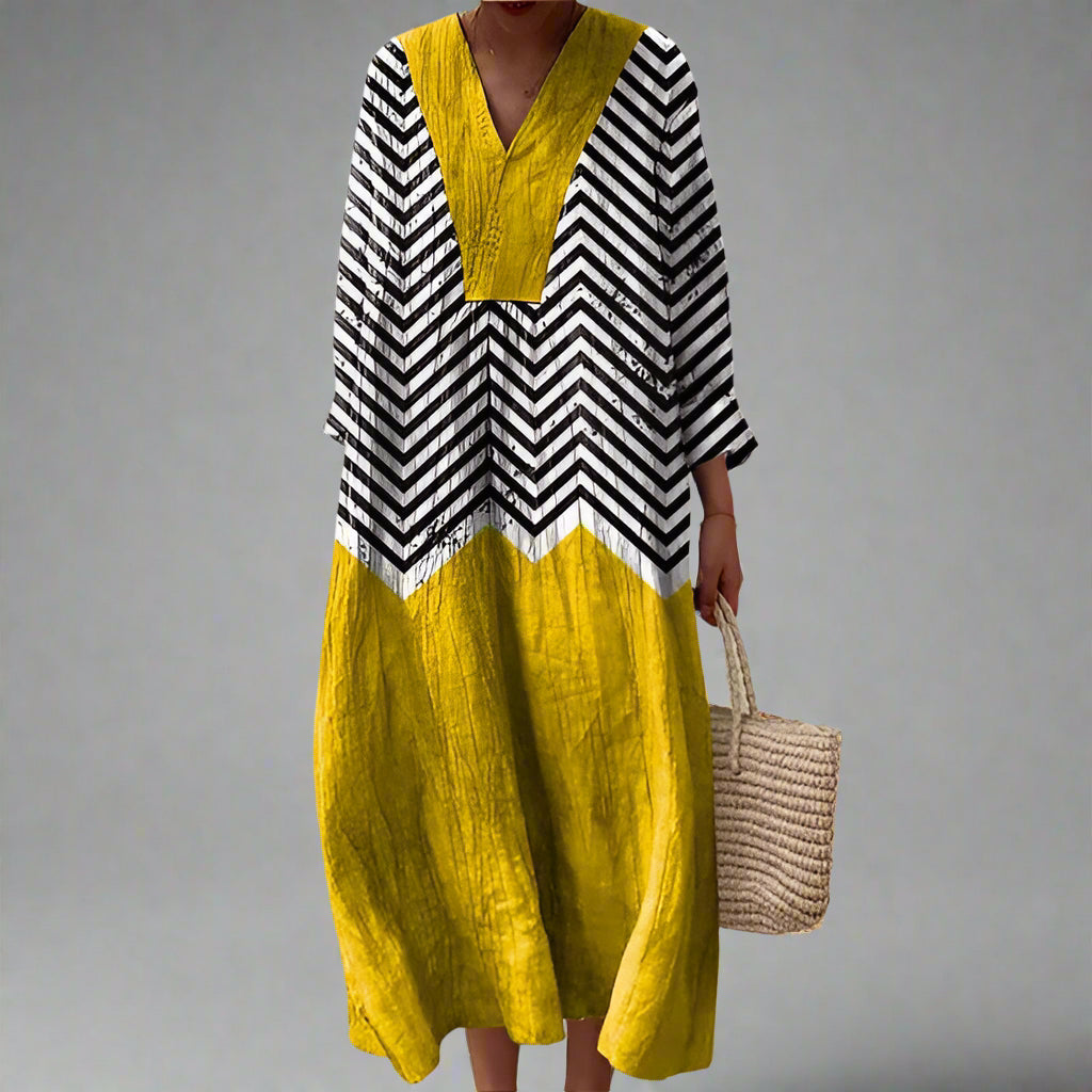 Ivanna – Elegant Geometric Print Dress