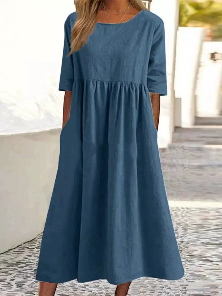 Maivie – Relaxed A-Line Midi Dress