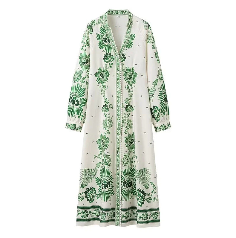 Isay – Floral Maxi Shirt Dress