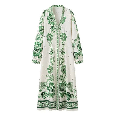 Isay – Floral Maxi Shirt Dress