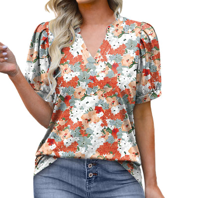 Marit – V-Neck Puff Sleeve Blouse