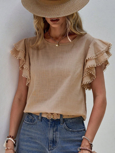 Maristel – Frill Sleeve Textured Blouse