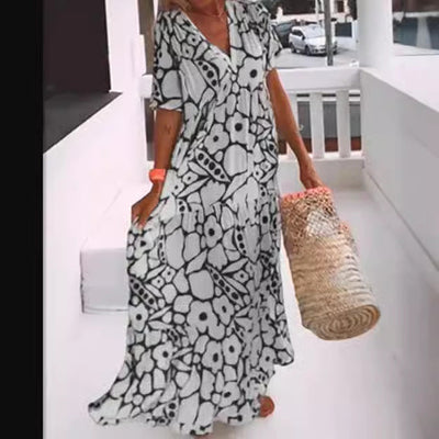 Ffion – Printed Flowy Maxi Dress