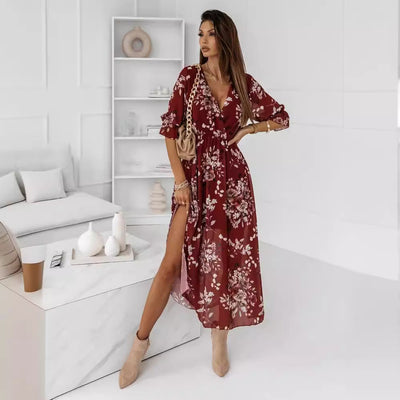 Fenella – Floral Wrap Midi Dress