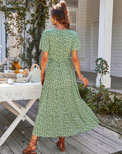 Fernleigh – Floral Button-Front Midi Dress