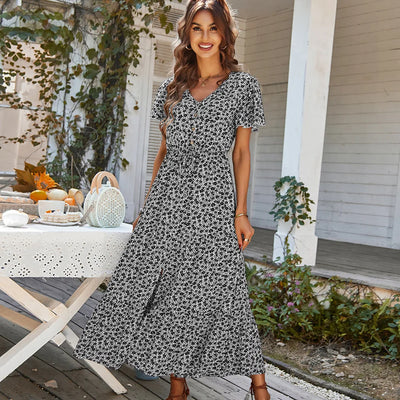 Fernleigh – Floral Button-Front Midi Dress