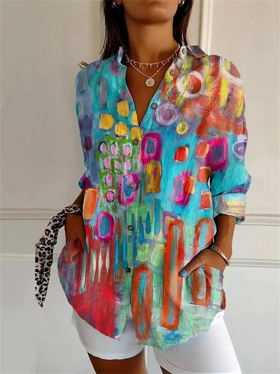 Yulie | Loose colourful printed blouse