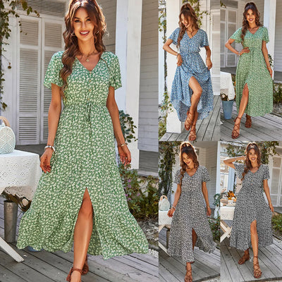 Fernleigh – Floral Button-Front Midi Dress
