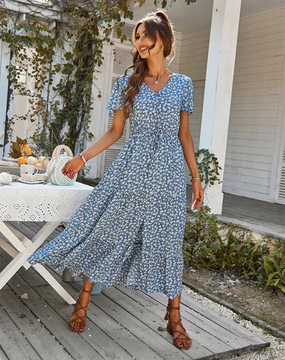 Fernleigh – Floral Button-Front Midi Dress
