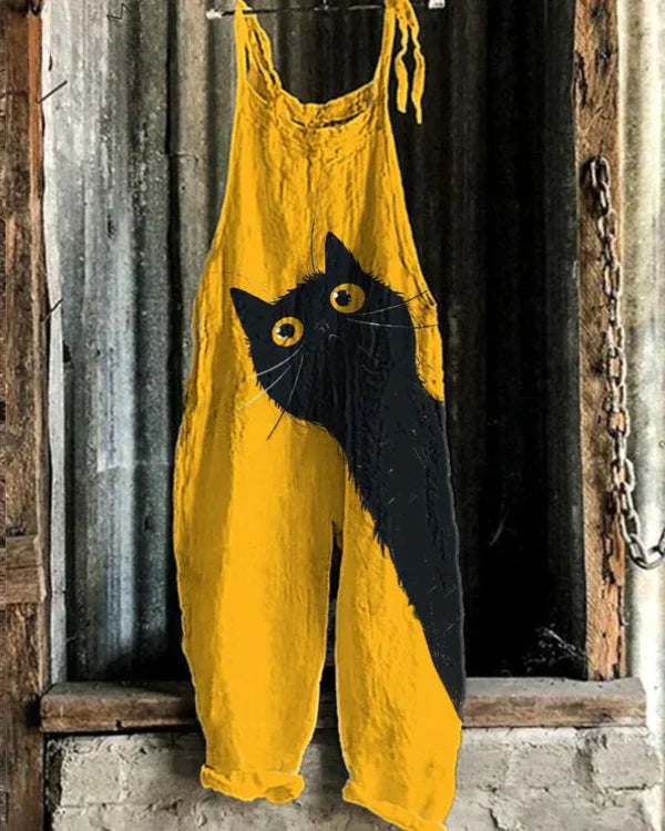 Lemoine™ | Playful Cats Print Jumpsuit