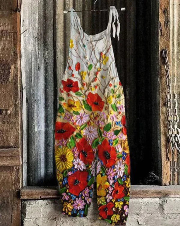 Lemoine™ | Vintage Floral Acrylic Jumpsuit
