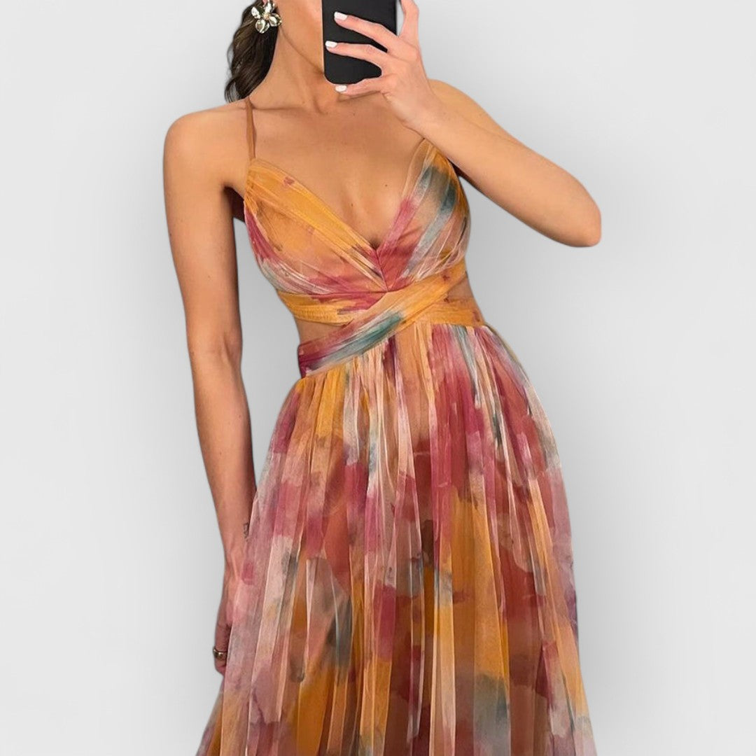 Aurelynn – Draped Cut-Out Maxi Dress