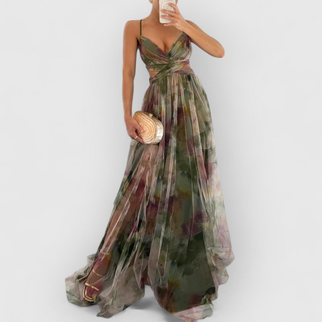 Aurelynn – Draped Cut-Out Maxi Dress