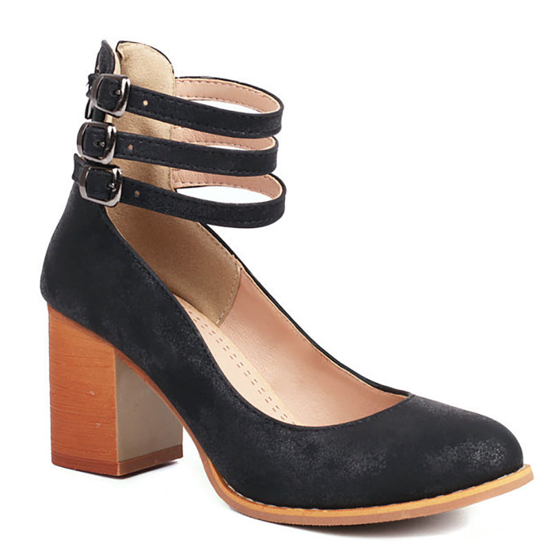 Allegra™ | Sandals with Ankle Strap and Chunky Heel
