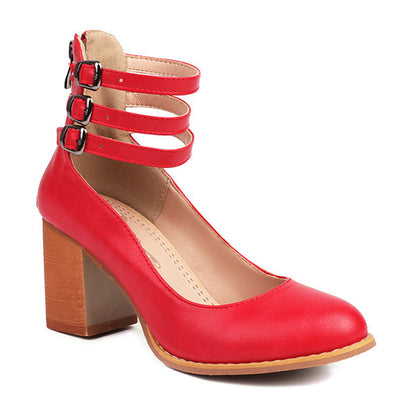 Allegra™ | Sandals with Ankle Strap and Chunky Heel