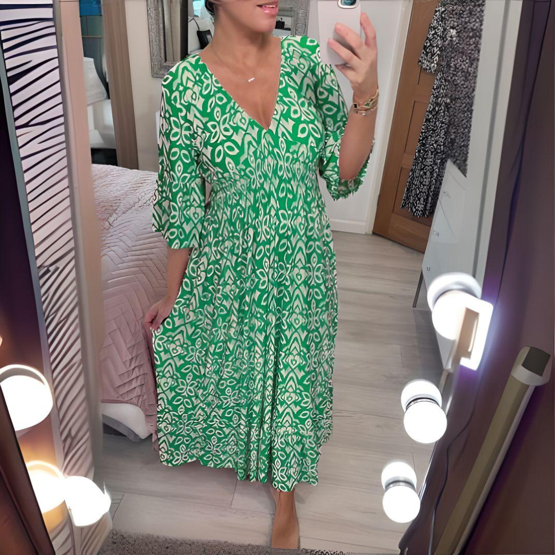 Trisha – Flowy V-Neck Midi Dress